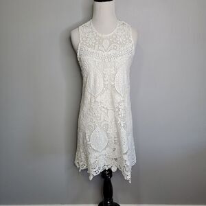 Alexis Lira Crochet Cross Back Dress Size‎ Small Lace Ivory